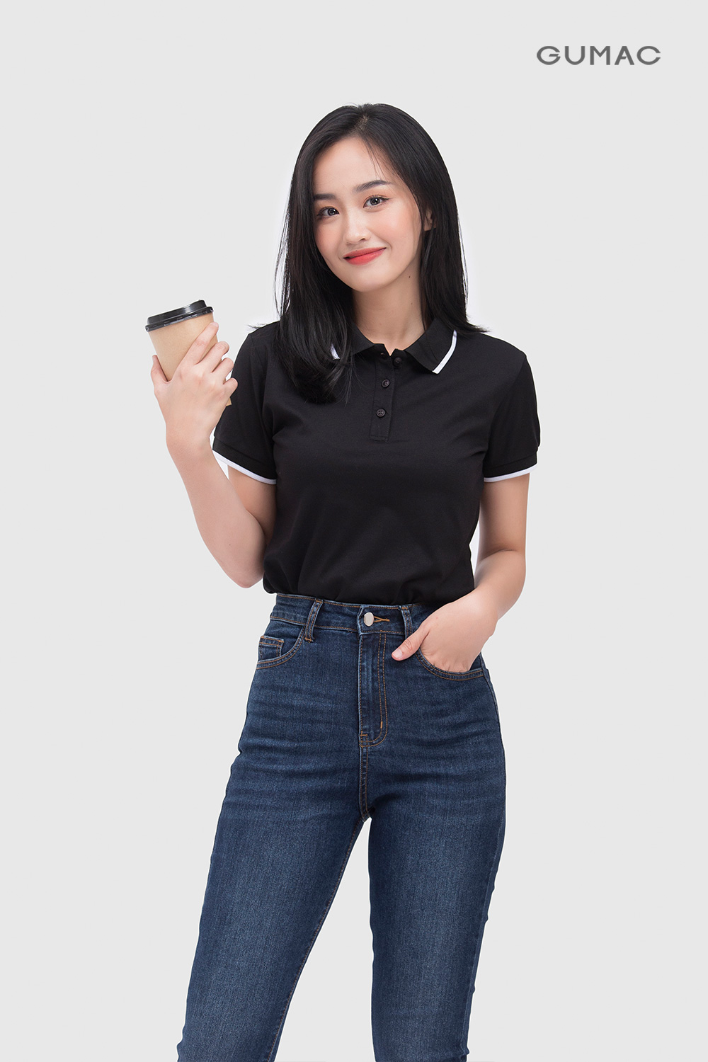 Fash sale ao polo phoi bo soc PLE03028 mau den