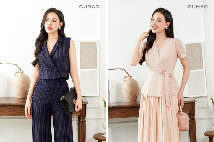 Áo danton ghile đắp cổ chéo sang trọng cho nàng ngực to