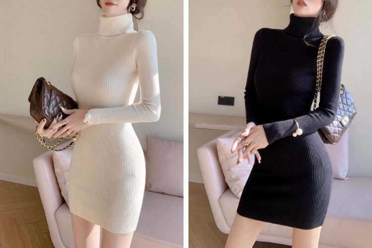 Đầm Cổ Lọ Ôm Body