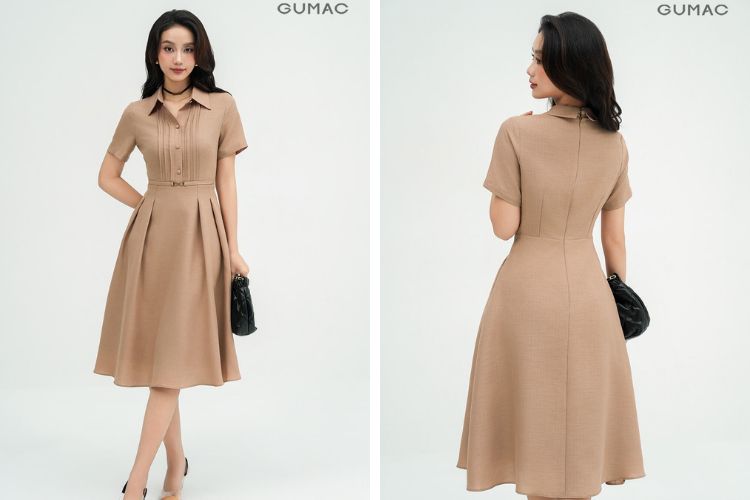 Đầm sơ mi xếp ly khi đi phỏng vấn