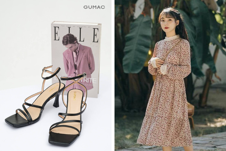  Mặc váy bánh bèo đi sandal