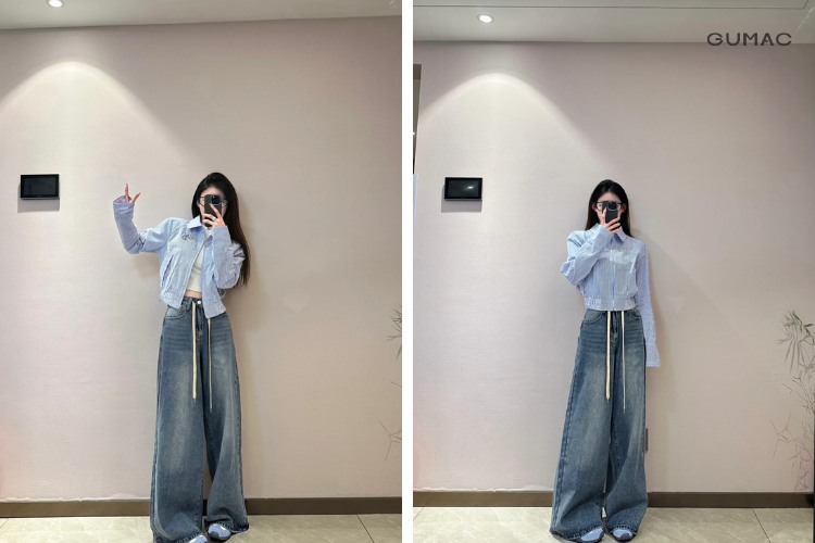 nhung mau ao so mi croptop sang chanh cho nang cong so