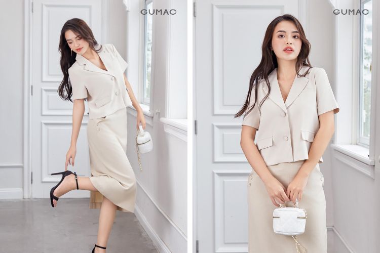 Trang phục màu be nhạt