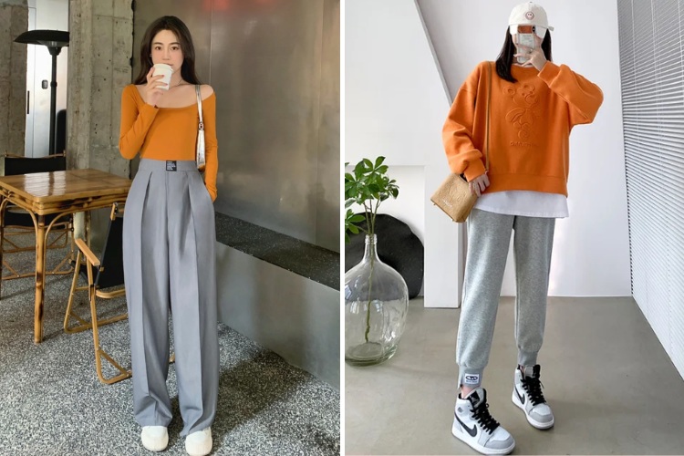 Mix với quần màu xám