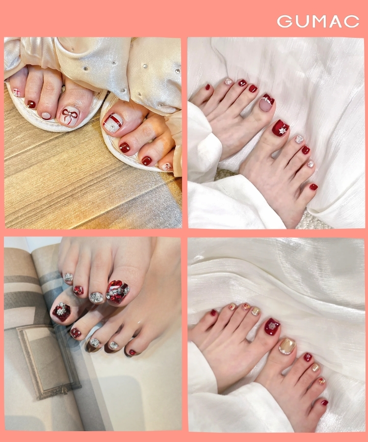 nail chan do dinh da dep