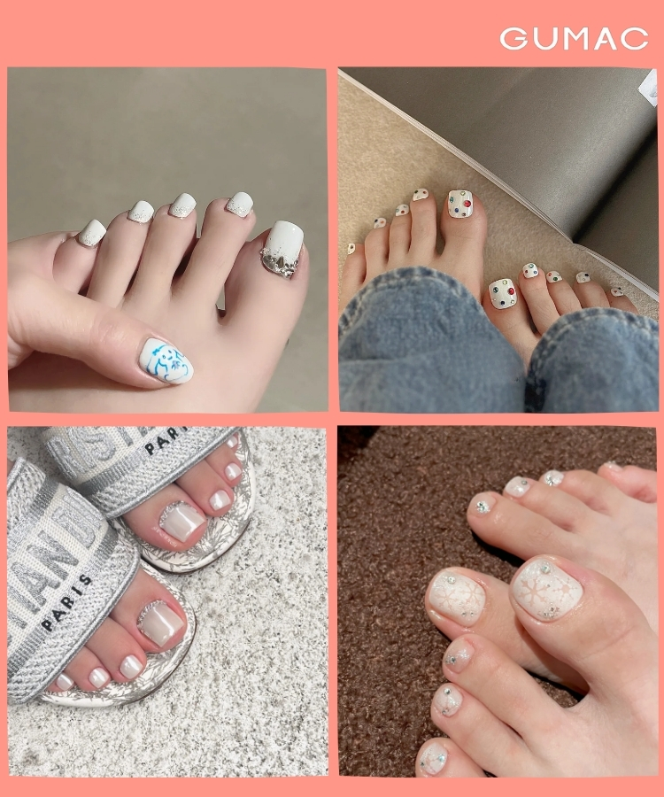 nail chan trang dinh da dep