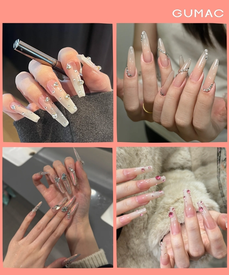 mau nail dap gel dinh da