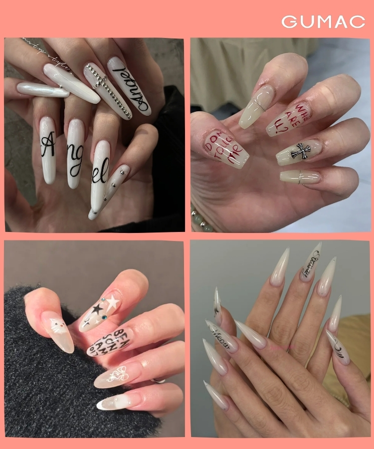 mau nail dap gel ghi chu