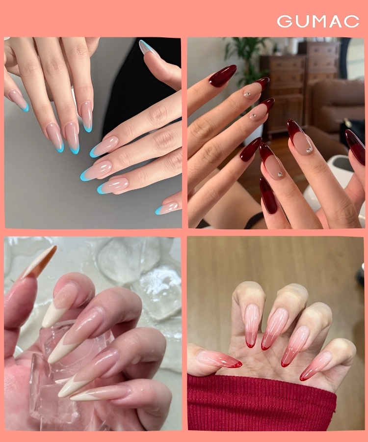 nail dap gel french dau mong