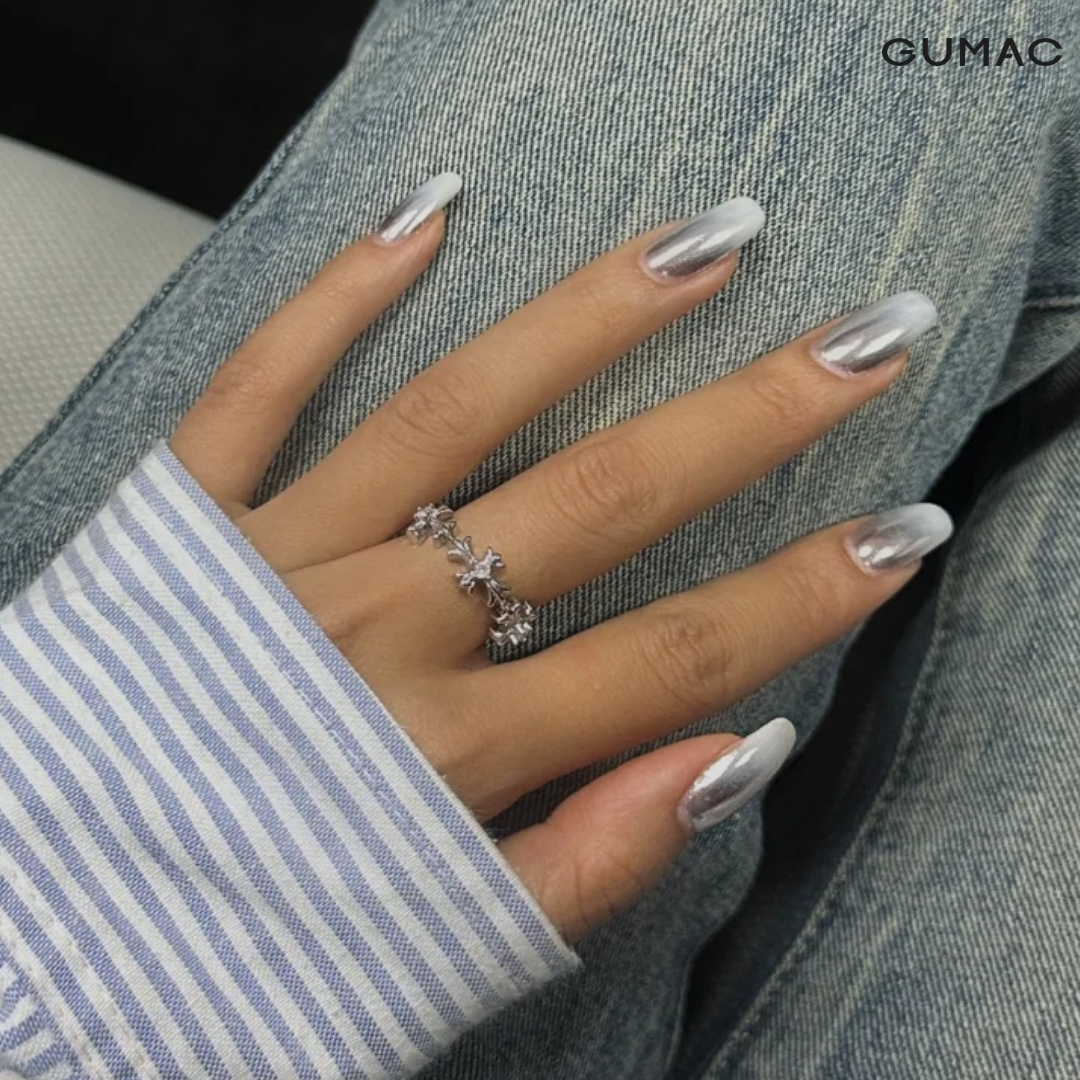 goi y outfit mix match cung mau nail mau xam