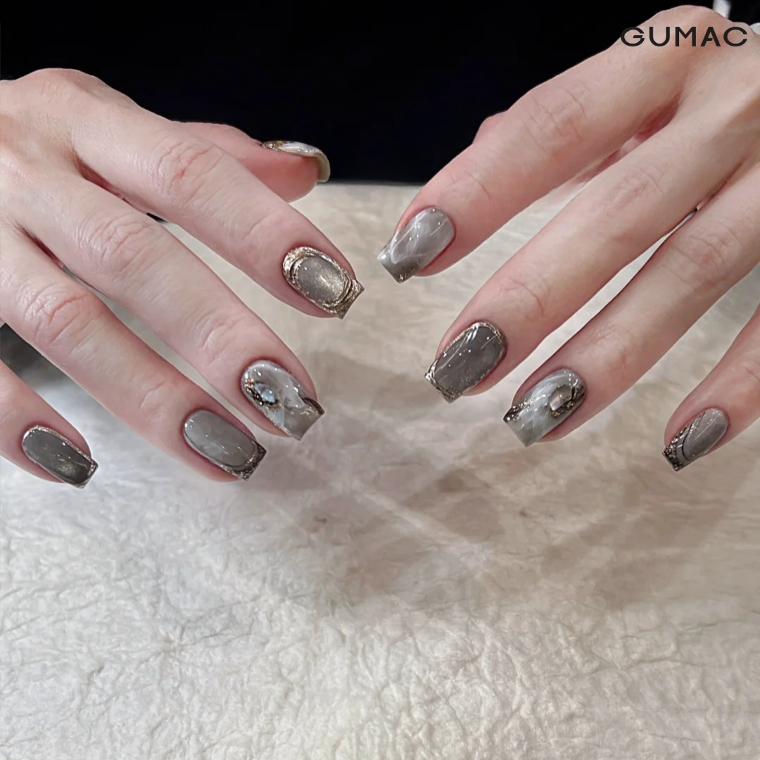 kieu nail mau xam dam