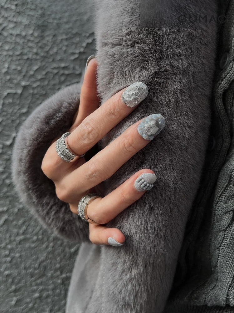 kieu nail son nham xam khoi trendy