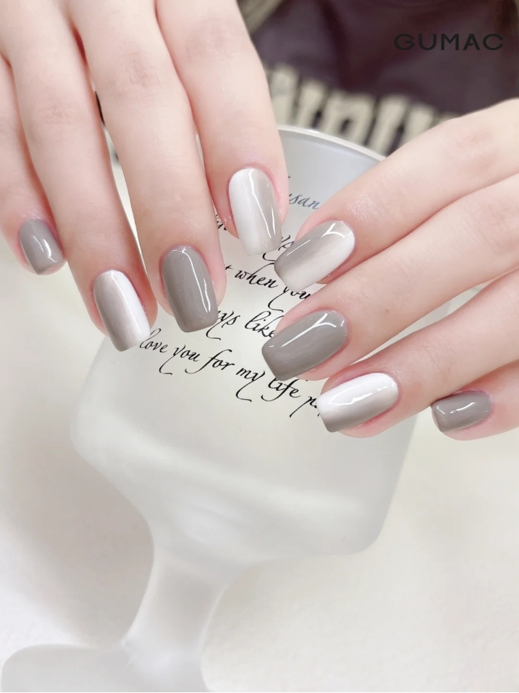 mau nail mau xam trang