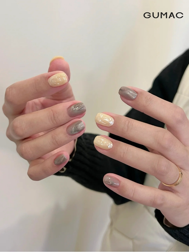 mau nail vang xam an tuong