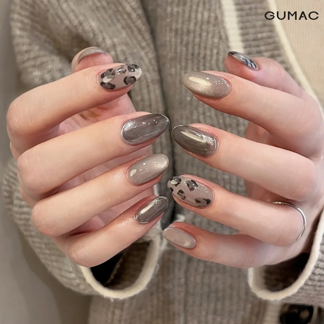 nail mau ghi xam