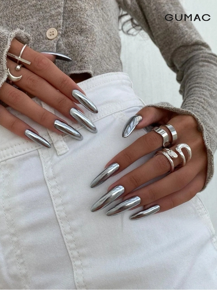 nail mau xam pha anh nhu trang guong