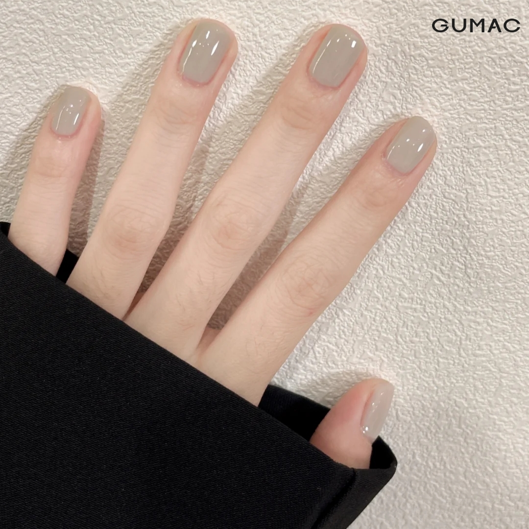 nail mau xam phong cach han quoc
