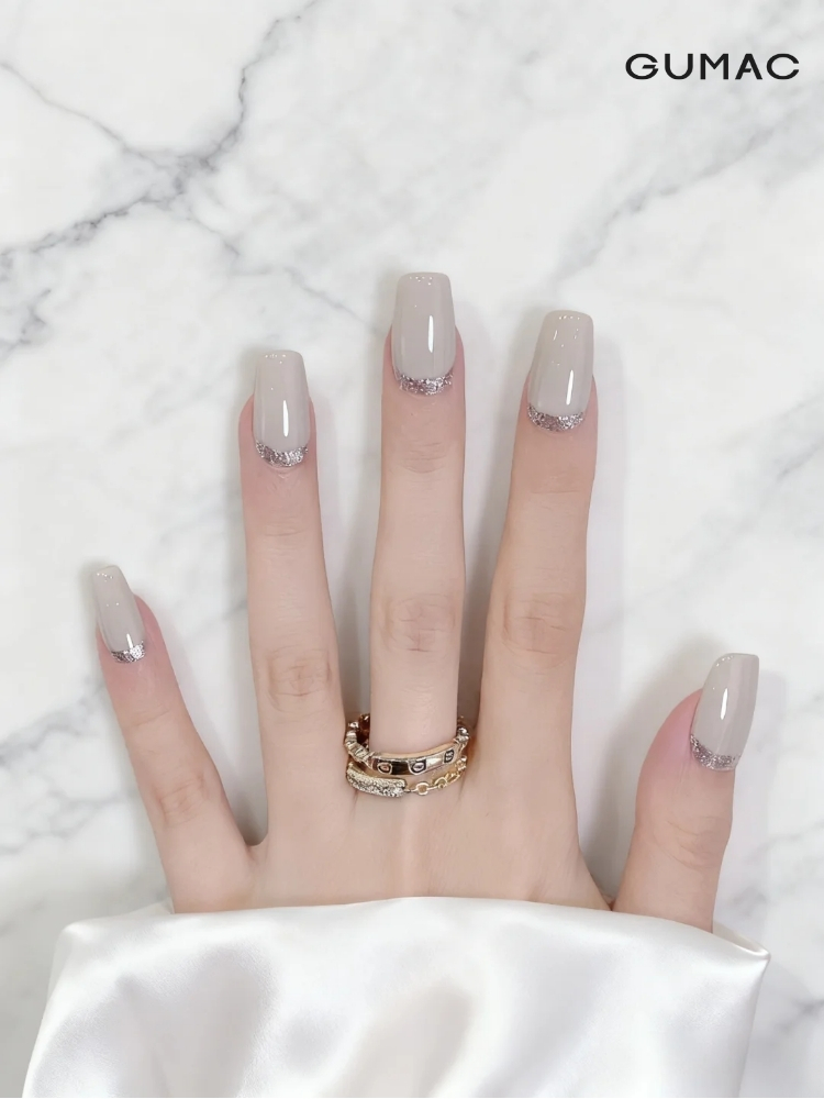 nail mau xam thiet ke vien  mong