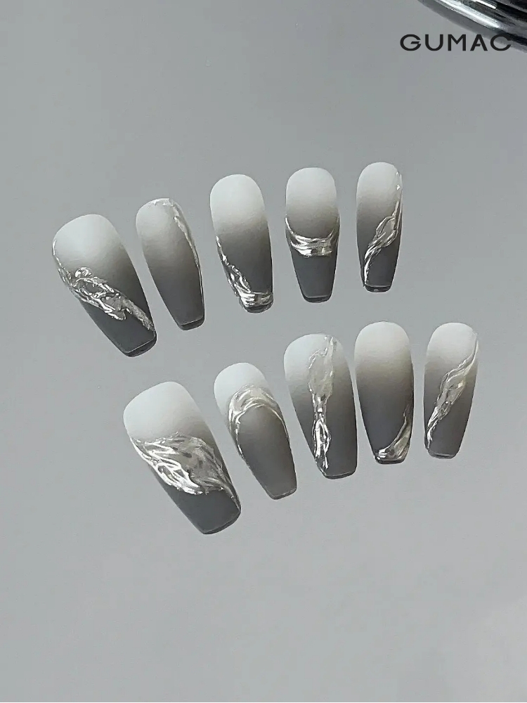 nail mau xam trang