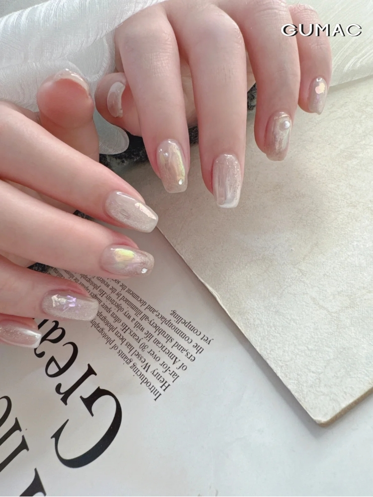 mau nail trang guong dep dap nhu