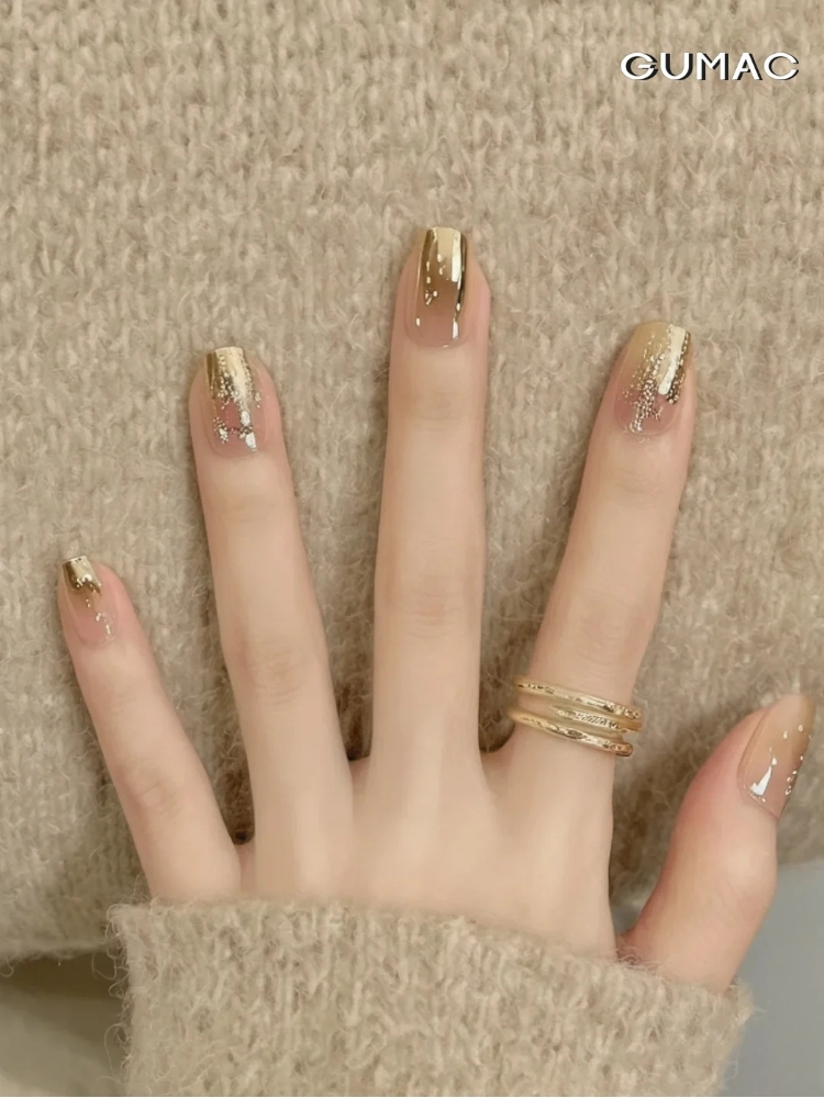 mau nail trang guong vang anh dong sang trong