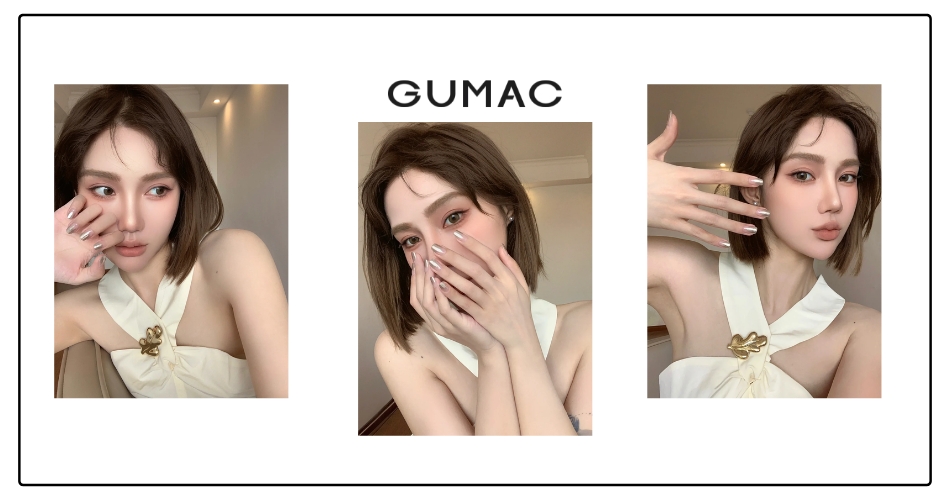 mau nail trang guong