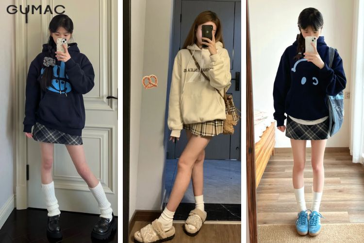 chan vay ke caro han quoc va hoodie
