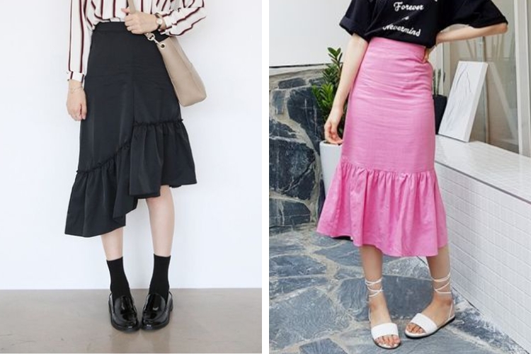 Mix áo polo nữ cùng chân váy đuôi cá sang trọng