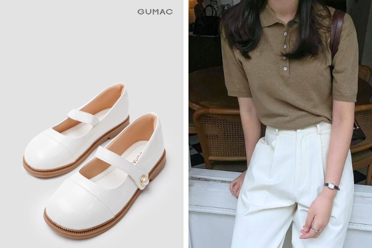 Phối áo polo nữ với quần baggy