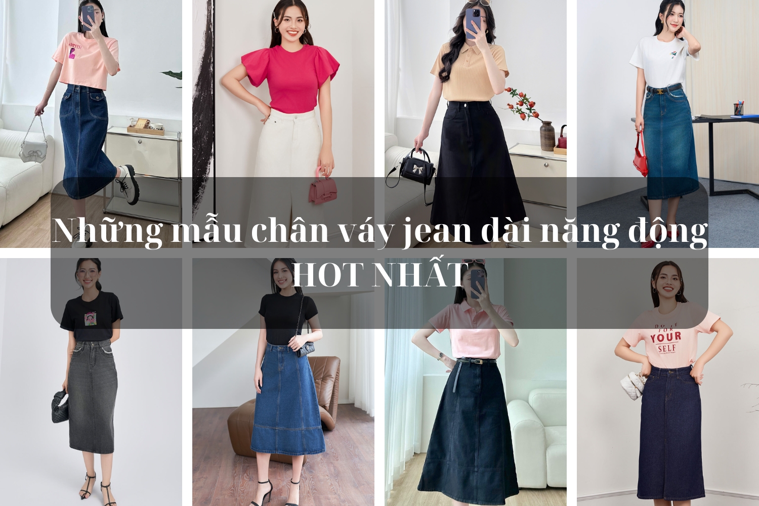 Những mẫu chân váy jean dài cao cấp