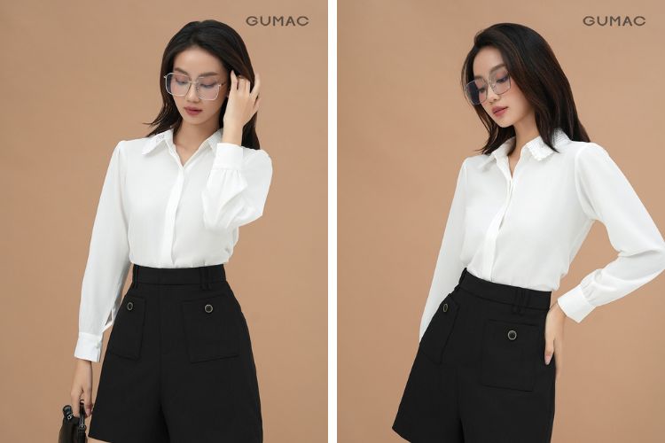 Áo sơ mi mix quần short đi picnic