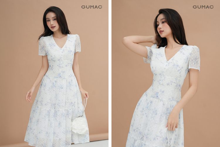 Đầm xòe rã tầng đi cắm trại