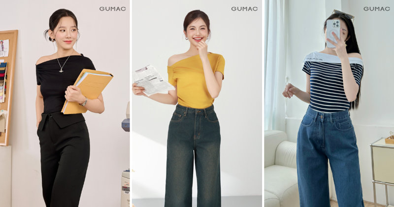 Quần ống rộng phối áo trễ vai vừa nữ tính vừa thoáng mát trong mùa hè.