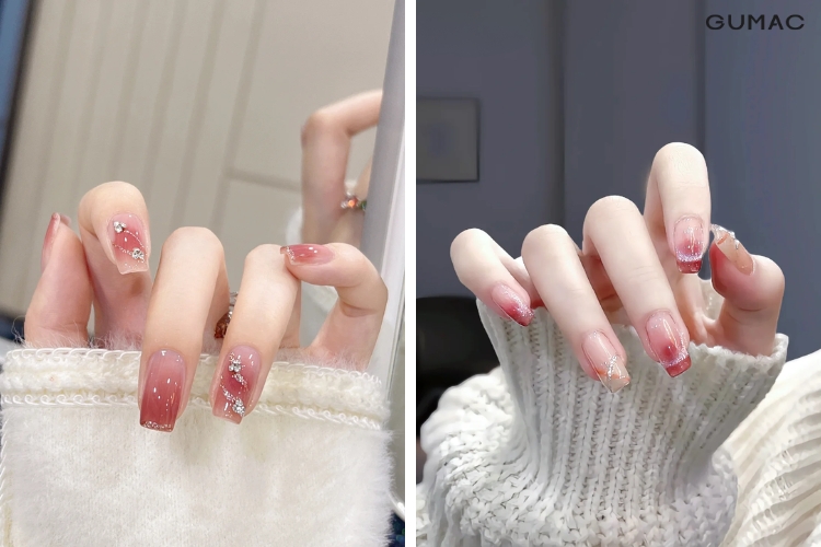 mau-nail-ombre-do-hong
