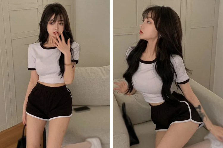 áo croptop với quần short