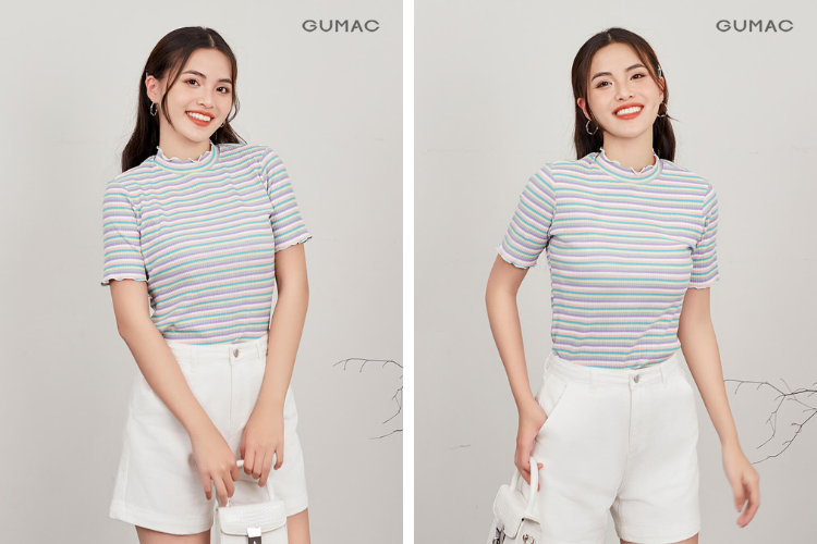Outfit leo núi sam ở Châu Đốc với áo thun mix quần short