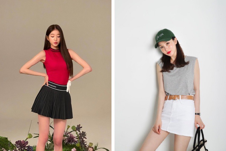 Trang phục đi bắn bida - Áo tanktop kết hợp chân váy