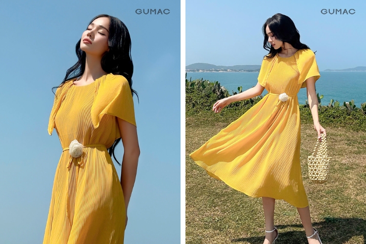 Đầm suông dập ly từ BST Sun Kissed của GUMAC