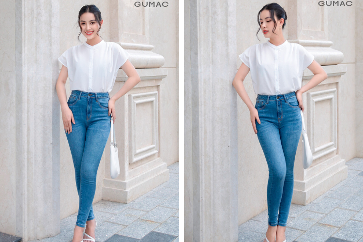 Phối đồ theo thời tiết Sài Gòn với áo sơ mi quần jean