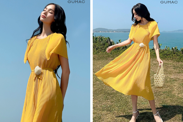 Đầm suông dập ly