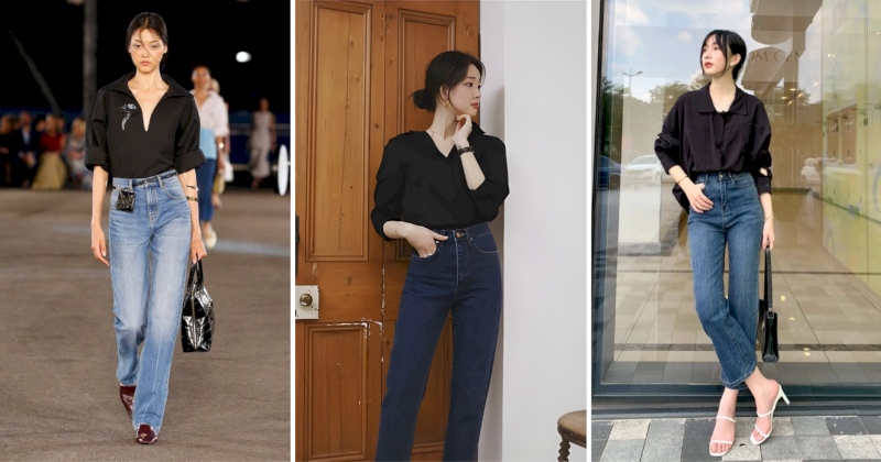 Năng động, thoải mái nhưng vẫn đầy cá tính khi phối đồ áo sơ mi đen với quần jeans