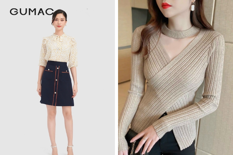 phối đồ với chân váy jean chữ A