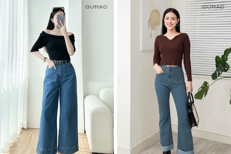 Phối đồ basic với áo trễ vai và quần jean đi du lịch Cần Thơ
