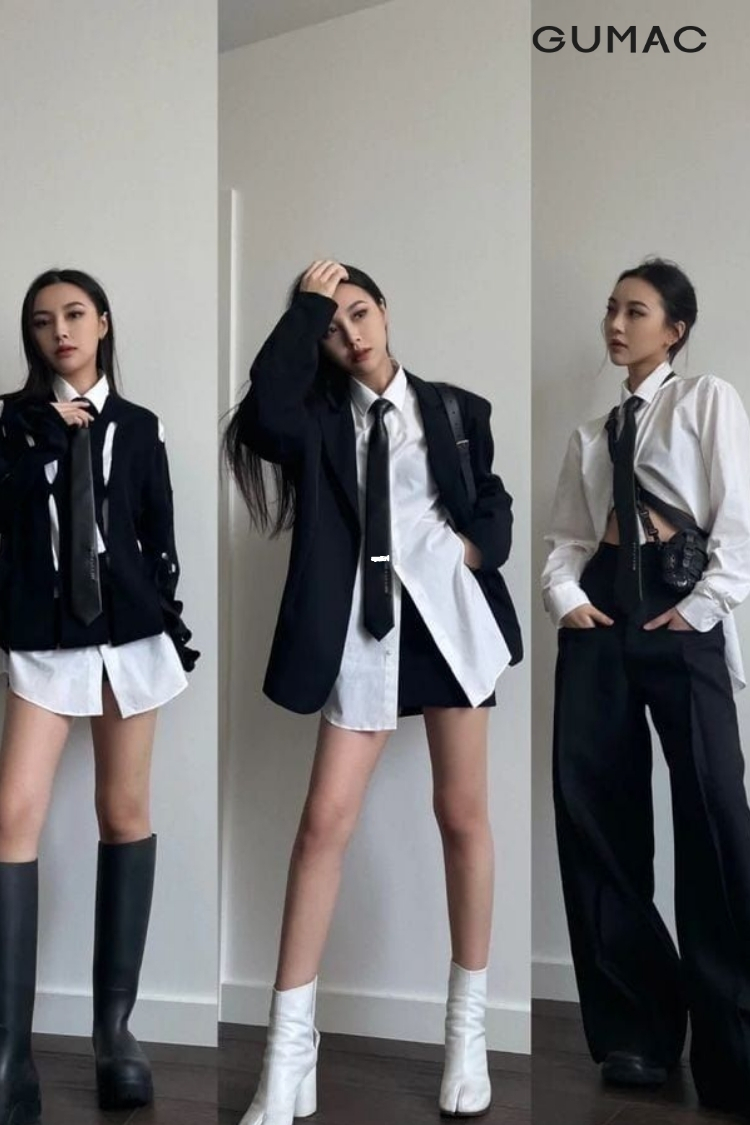 Phoi do phong cach Tomboy cung voi giay cao co