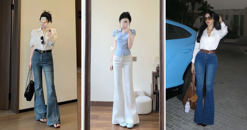 Áo sơ mi kết hợp cùng nét cổ điển của quần vẩy tạo nên một diện mạo tao nhã và cực kỳ lịch sự.