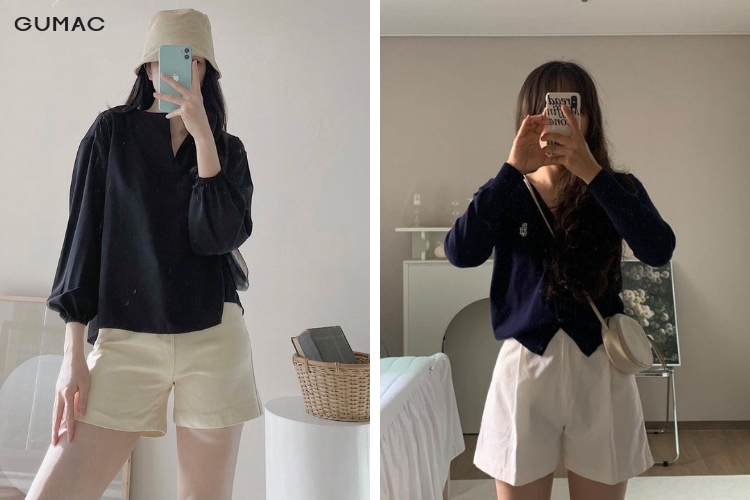 quan short nu mix ao len