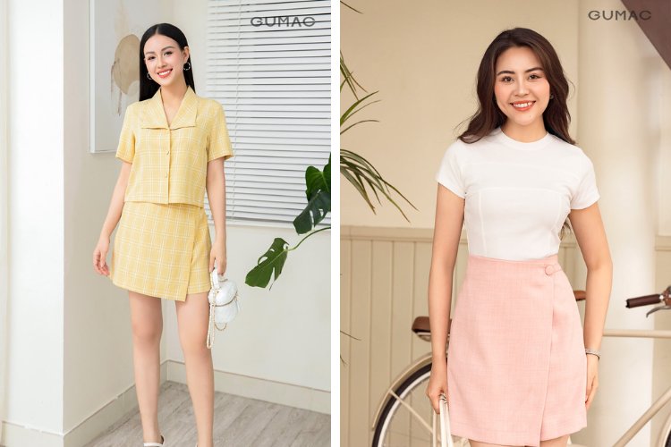 Cách phối với quần shorrt giả váy du lịch miền núi