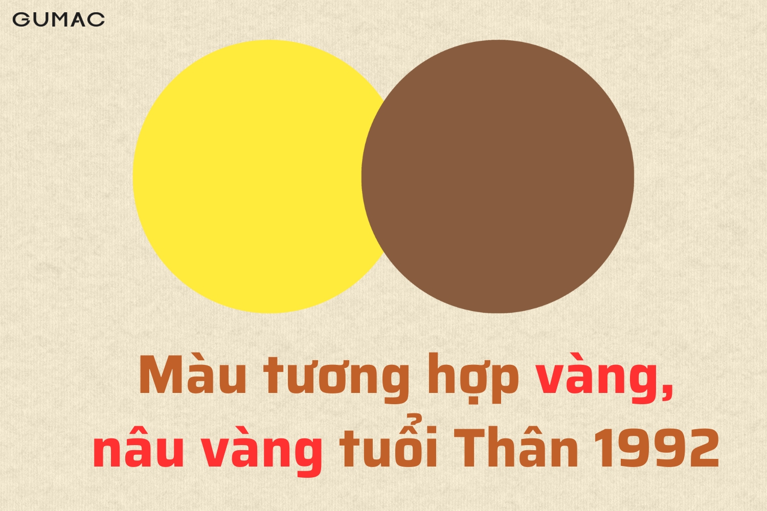 mau sac tuong hop nau vang cho nguoi sinh nam 1992