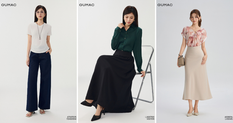Dáng người đầy đặn ở phần thân trên nên phối quần ống đứng, quần suông hoặc chân váy chữ A để tổng thể gọn hơn.