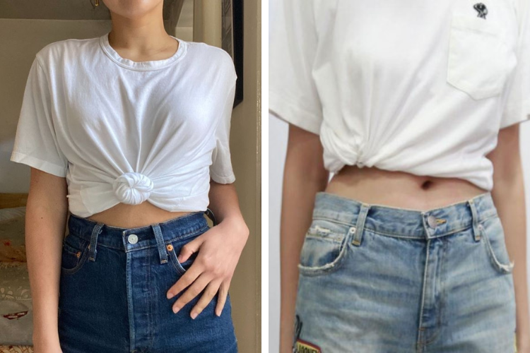 Sửa áo thun cũ&nbsp;thành áo croptop
